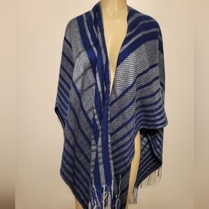 Woolrich Poncho Onesize Blue Shawl Rodeo Winter Farm Mountians Aztec